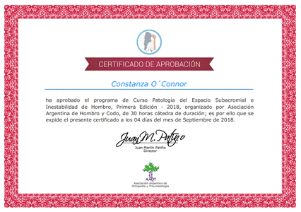 Certificado Final de Aprobación