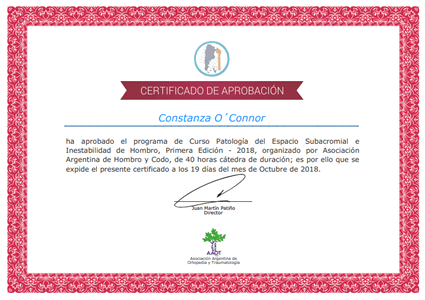 Certificado Final de Asistencia