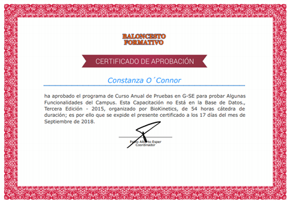 Certificado Final de Aprobación