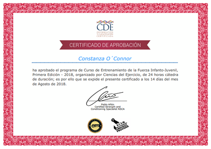 Certificado de Aprobación