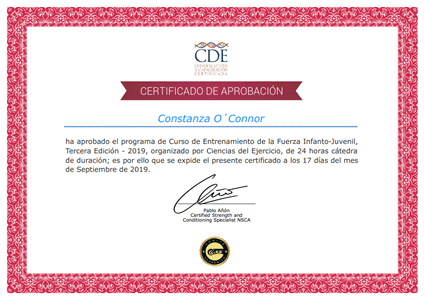 Certificado de Aprobación