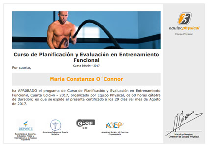 Curso de Planificación y Evaluación en Entrenamiento Funcional