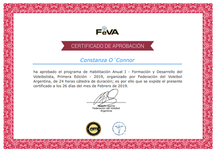 Certificado Final de Aprobación