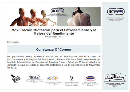 Certificado de Movilización Miofascial para el Entrenamiento