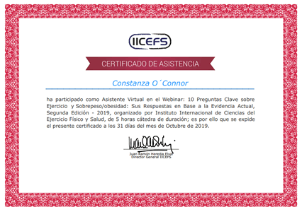 Certificado Final de Asistencia