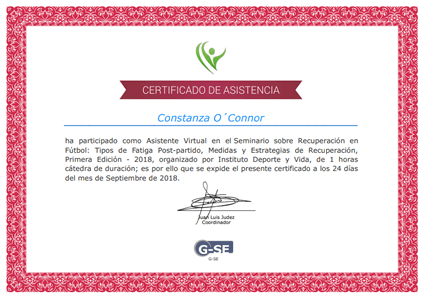 Certificado Final de Asistencia