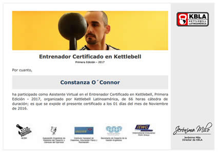 Entrenador Certificado en Kettlebell - Certificado de Asistencia