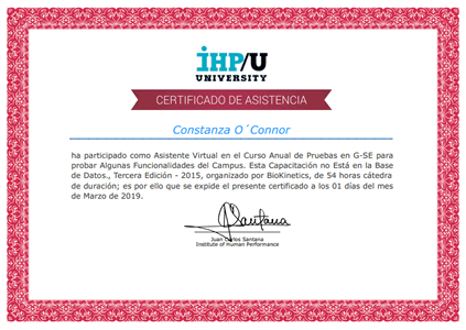 Certificado Final de Asistencia