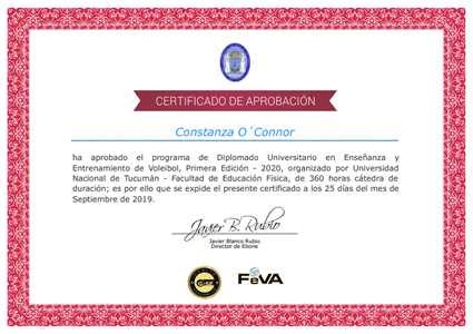 Certificado Final de Aprobación