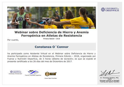 Webinar sobre Deficiencia de Hierro y Anemia Ferropénica en Atletas de Resistencia