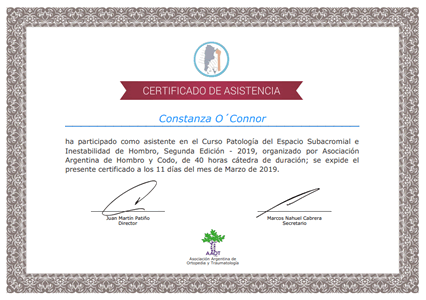 Certificado Final de Asistencia