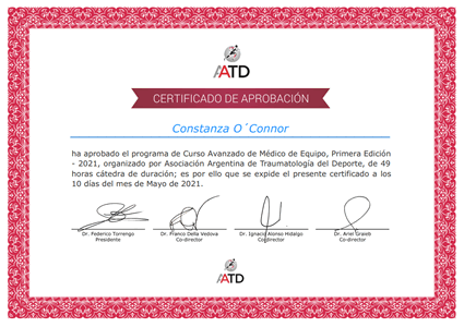 Certificado Final de Aprobación