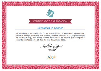 Certificado Final de Aprobación