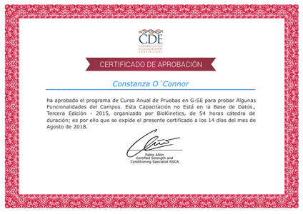 Certificado de Aprobación