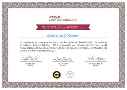 Certificado Final de Aprobación