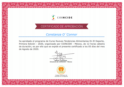 Certificado Final de Aprobación - Nuevas Tendencias Alimentarias