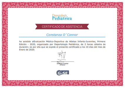 Certificado Final de Asistencia