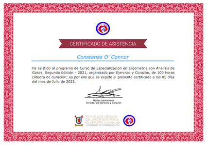 Certificado Final de Asistencia