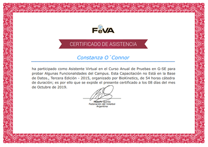 Certificado Final de Asistencia