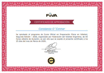 Certificado Final de Aprobación