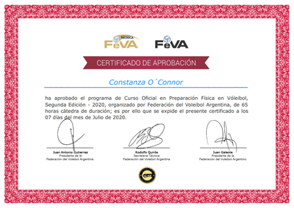 Certificado Final de Aprobación