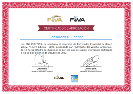 Certificado Final de Aprobación