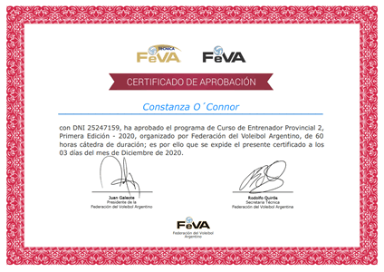 Certificado Final de Aprobación