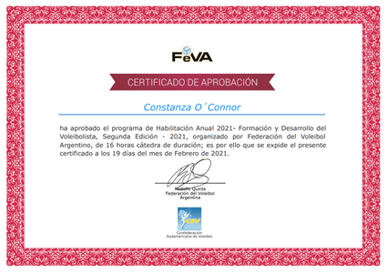 Certificado Final de Aprobación