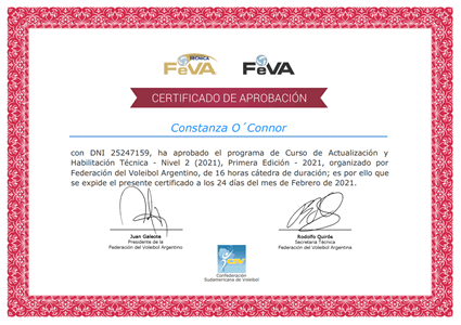 Certificado Final de Aprobación
