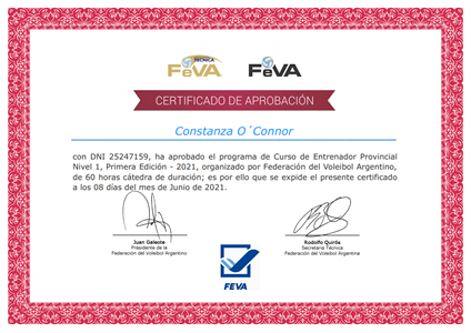 Certificado Final de Aprobación