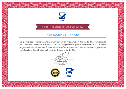 Certificado Final de Asistencia
