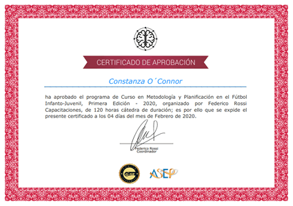Certificado Final de Aprobación