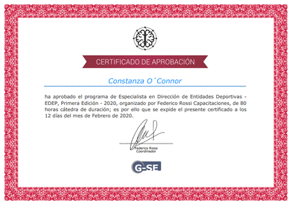 Certificado Final de Aprobación