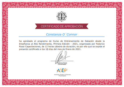 Certificado Final de Asistencia