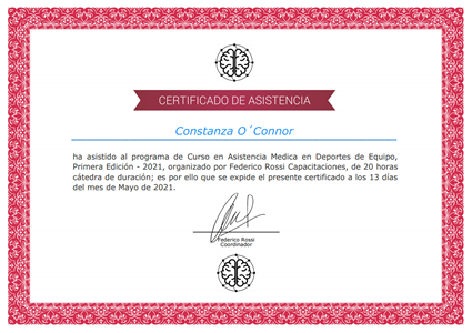 Certificado Final de Asistencia