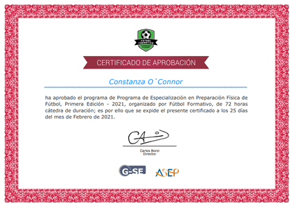 Certificado Final de Asistencia