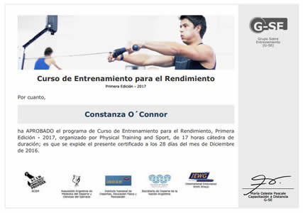 Certificado de Entrenamiento para el Rendimiento