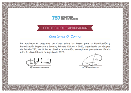 Certificado de Aprobación