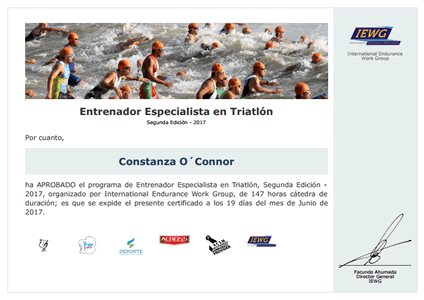 Certificado de Entrenador Especialista en Triatlón