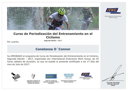 Certificado de Periodización del Entrenamiento en el Ciclismo