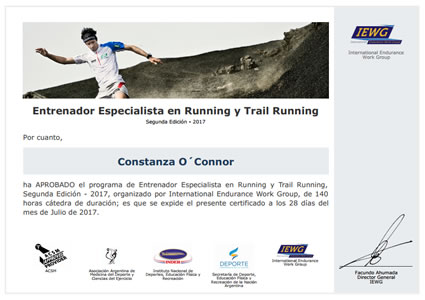 Certificado de Entrenador Especialista en Running y Trail Running