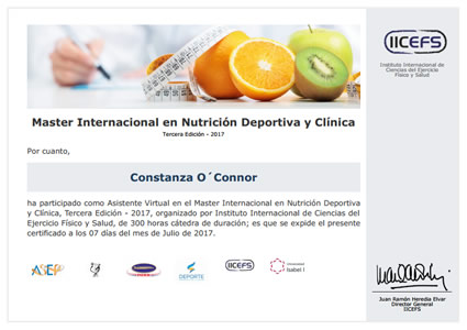 Master Internacional en Nutrición Deportiva y Clínica