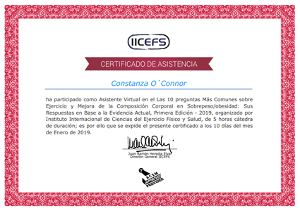 Certificado Final de Asistencia
