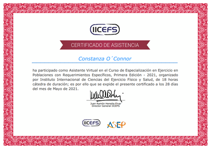 Certificado Final de Asistencia