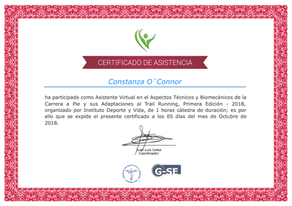 Certificado Final de Asistencia