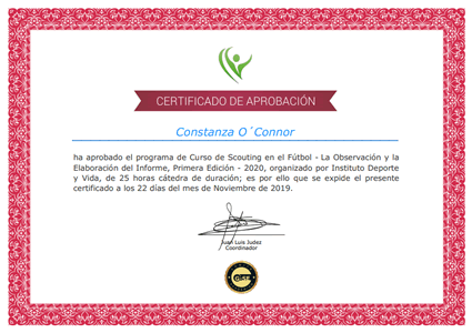 Certificado Final de Aprobación