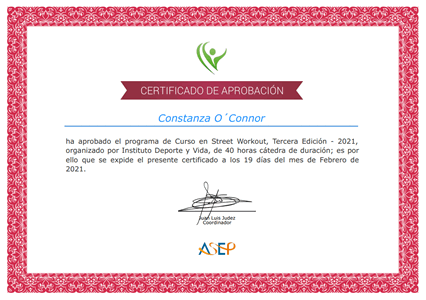 Certificado Final de Aprobación