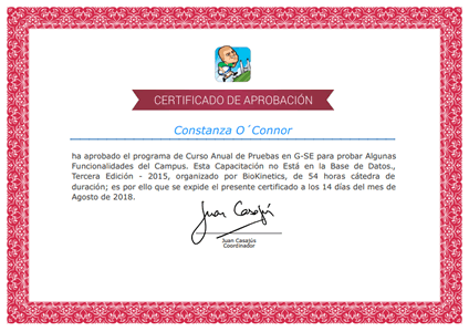 Certificado Final de Aprobación - Casajús