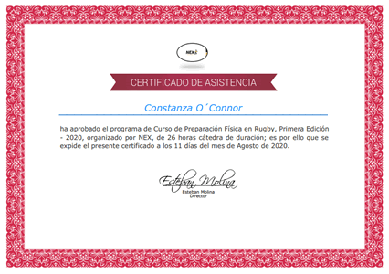 Certificado Final de Asistencia