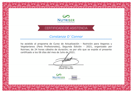 Certificado Final de Asistencia